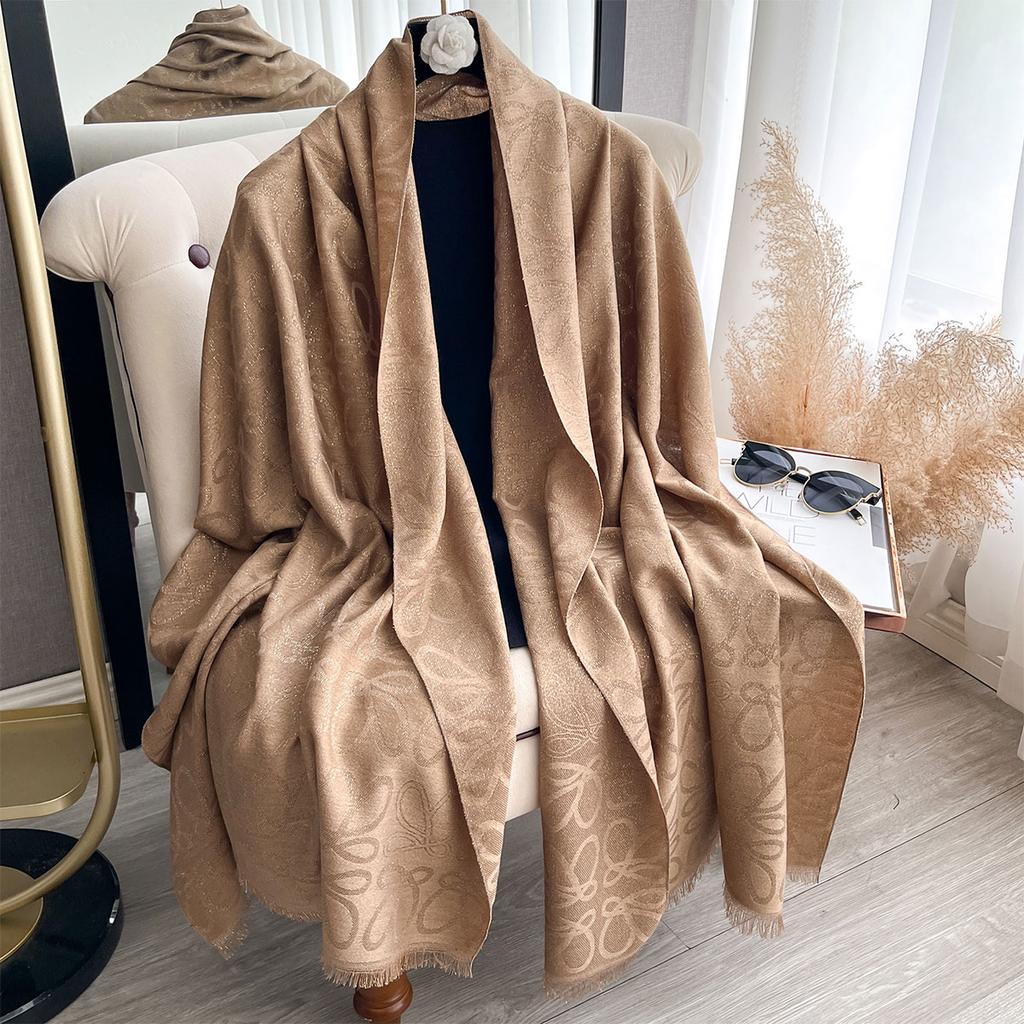 New Ladies Muslim Hijab Golden Thread long Scarf Spring and Autumn Sun Protection Scarf Camellia Shawl Foulard Wrap Headscarf