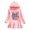 2026 Spring/Autumn Ruffle Rainbow Cartoon Hooded Princess Dress for Girls