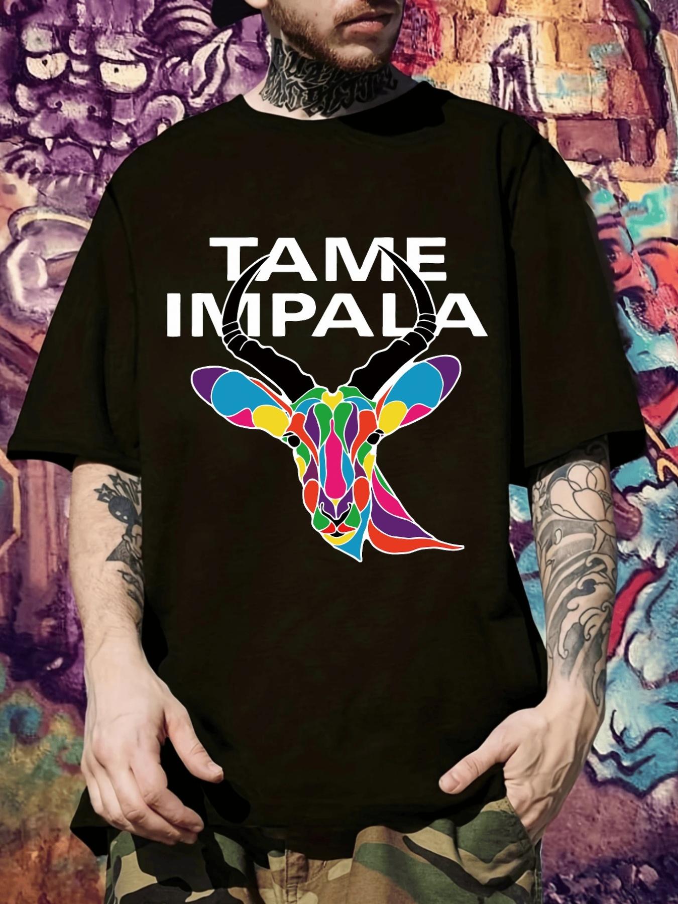 TAME IMPALA Graphic T-shirt - Colorful Giraffe Head Design L