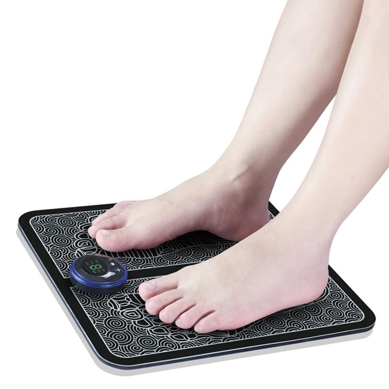Elektrisches EMS-Fußmassagegerät-Pad zur Muskelstimulation, Kneten, tiefe Entspannung, Beinformung, Verbesserung der Blutzirkulation, Linderung