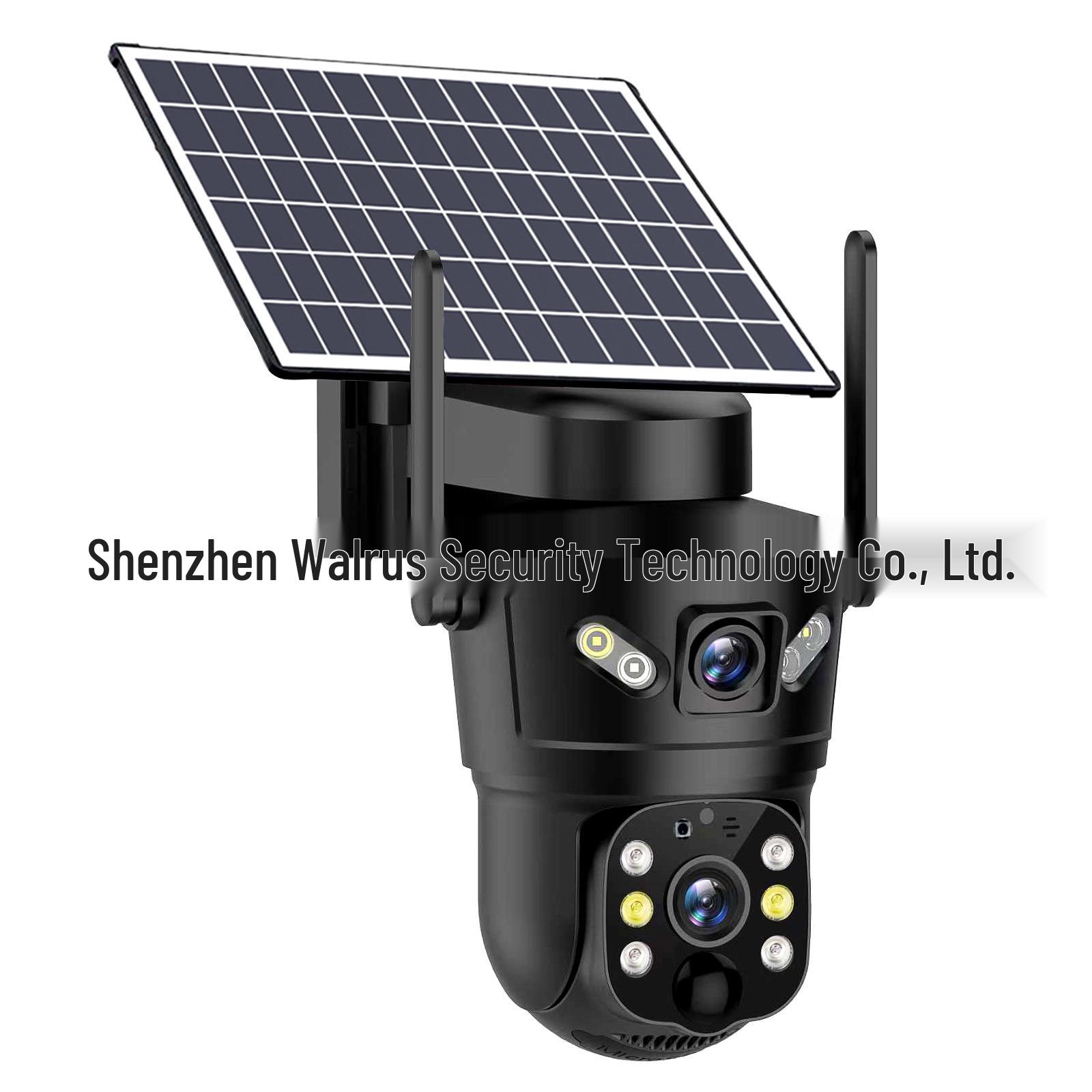 

V380 Outdoor Solar WiFi Camera: Dual Lens & Screen, HD Full Color Remote Monitoring V380 PRO Solar WiFi Version (English)