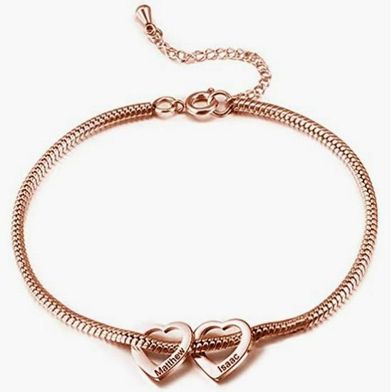 Women's Personalized Stainless Steel Heart Anklet Bracelet