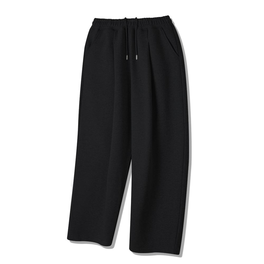 Seupeullaesikodeu One-Pleat Wide Sweatpants Black