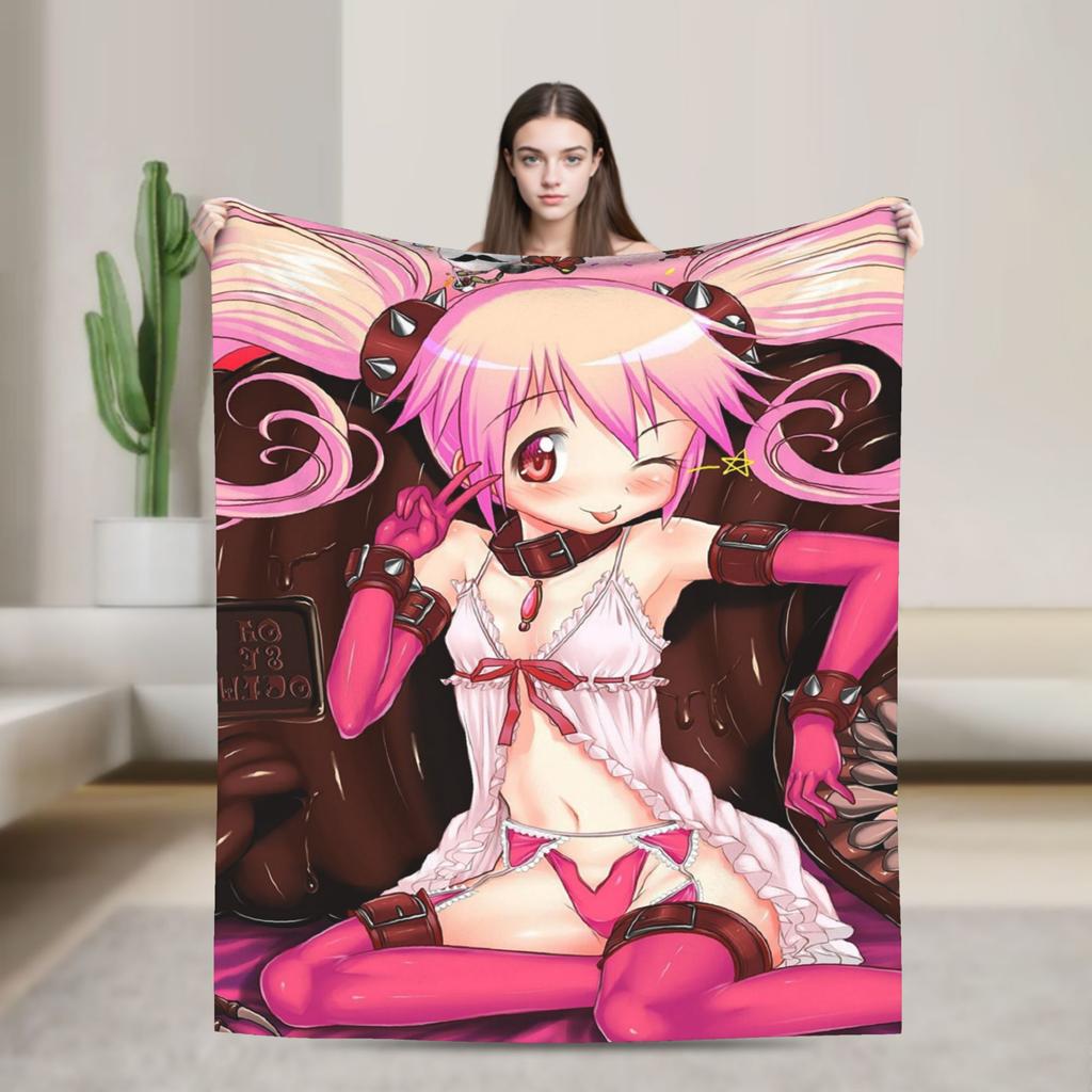 Puella Magi Madoka Magica Blanket Anime Flannel Awesome Soft Throw Blanket for Bedding Lounge Decoration