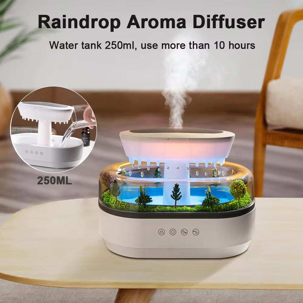 Water Drop Ultrasonic Aroma Diffuser 250ML High Mist Output with Remote Control for Home