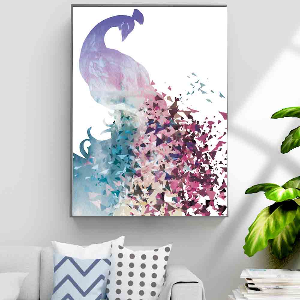 Tierölgemälde Bunter Pfau Wandmalerei Kunst Leinwand Malerei Wohnzimmer Korridor Büro Hauptdekoration Wandbild Kein Rahmen