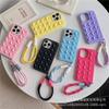 Minimalist Solid Color Drop-Proof Phone Case with Suction Cup Lanyard for iPhone 11/12/13/16 and 15 ProMax.