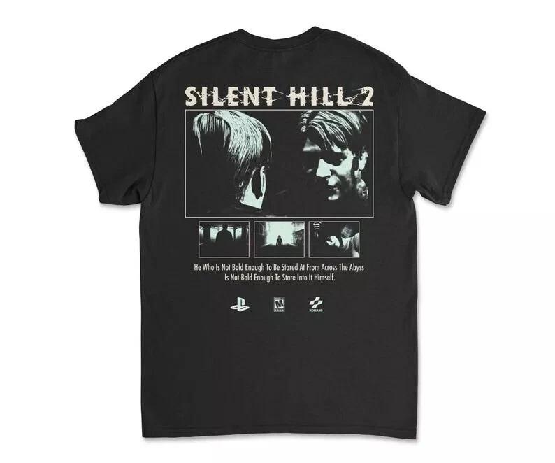 Silent Hill 2 Black Unisex Size T-Shirt Print of back Shirt Casual Cotton Tee Men's T-Shirt Black Casual Crew Neck Cotton Tee