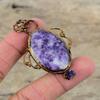 Lepidolite Pendant Electroformed Copper Pendant African Amethyst Rough Gemstone Pendant Handmade Boho Pendant Electroformed Jewelry For Gift
