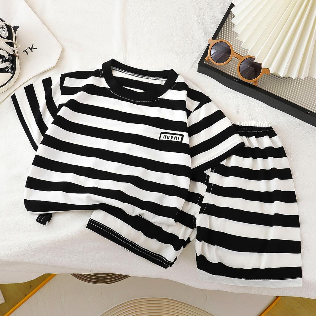Children's Short Sleeved Set Summer Boys' T-shirt Shorts Two-piece Set Baby Korean Version Summer Clothing Children's Clothing