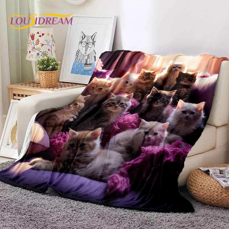Persian Cat,Cute Calico Cat,Ragdoll Cartoon Soft Flannel Blanket for Beds Bedroom Sofa Picnic,Throw Blanket for Outdoors Leisure