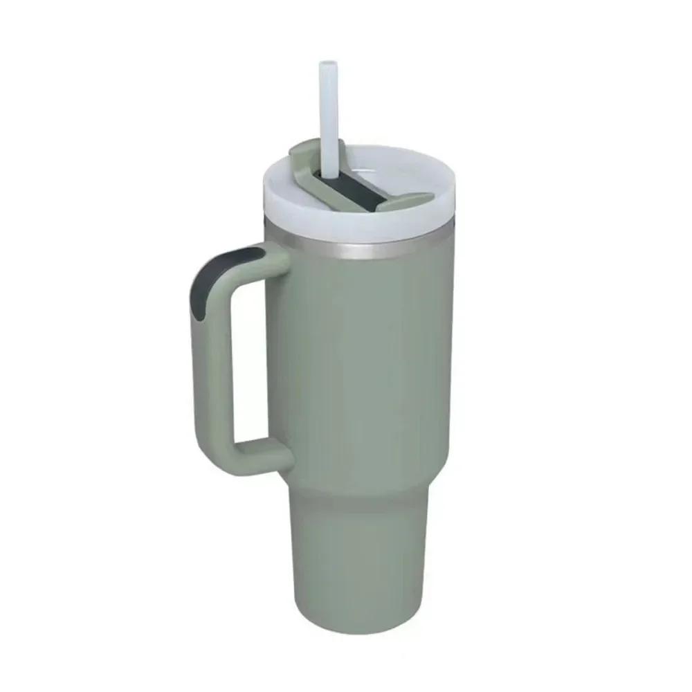 40 Oz Tumbler with Handle Lid Straw 40oz Stainless Steel Water Bottle Vacuum Thermos Cup Travel Thermal Coffee Mug for Stanleys