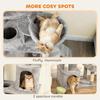 170 Cm Large Cat Tree Cat Tower With 7 Scratching Posts Tunnel 2 Condos Hammock Perch Ramp Pompoms Light Grey