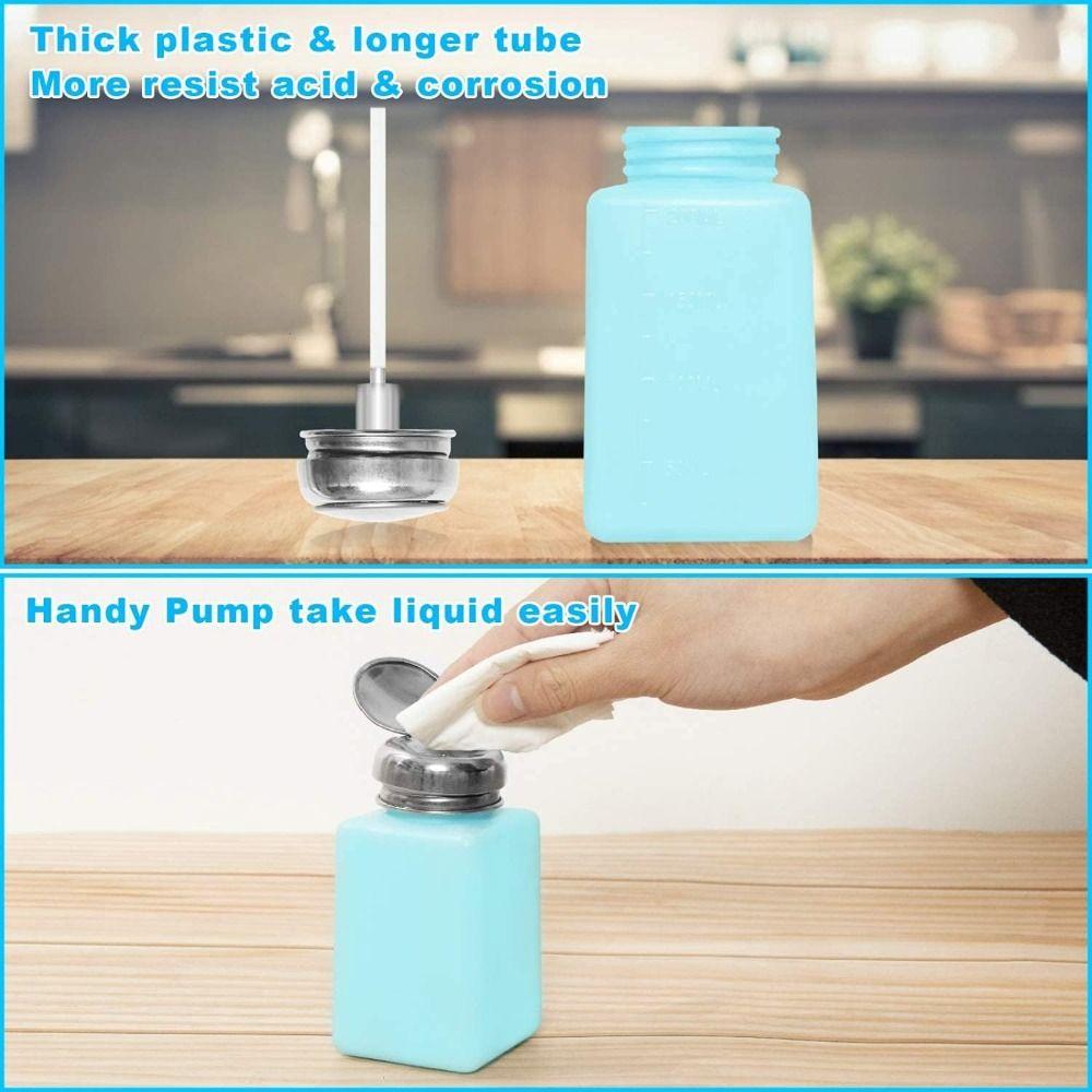 200mL Pump Dispenser Blue Pink Push Down Pump Dispenser Empty Dispensing Bottle  Cleanser