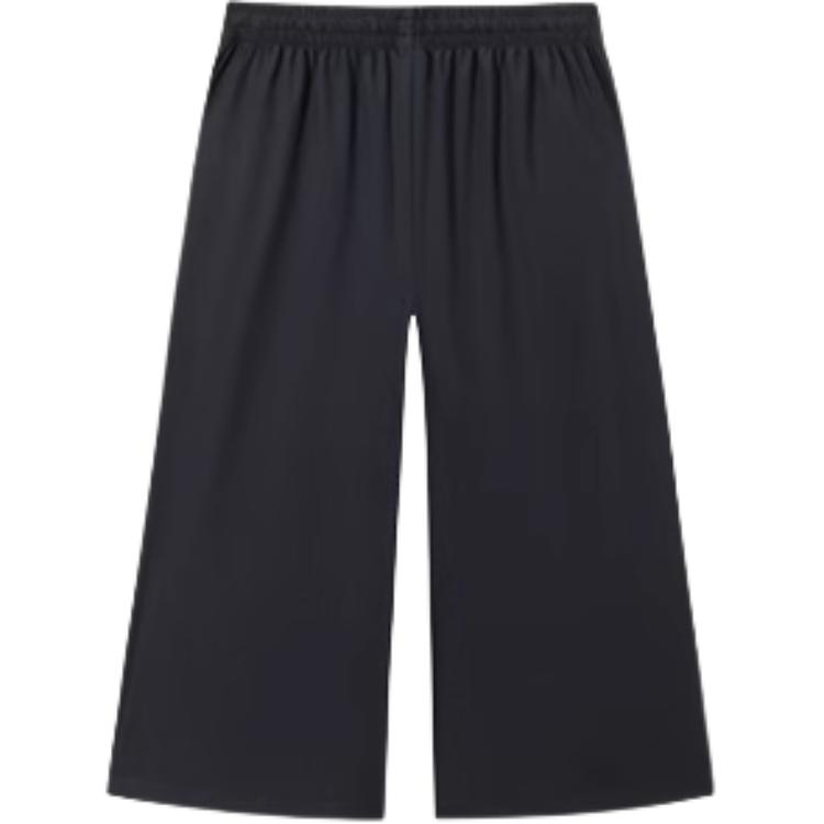 Anta Training Series Sports Simple Solid Color Loose Wide Leg Casual Shorts Women Shorts Black 962527504-2