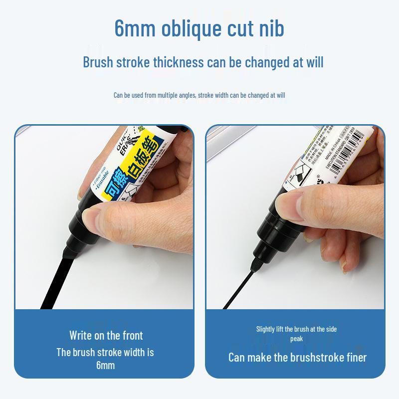 Erasable Water-Based Whiteboard Marker - No Marks, Easy to Erase, Thick Colored Drawing Pen for Teachers.