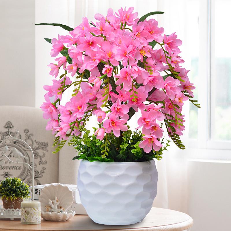Artificial Phalaenopsis Flower Set: Indoor TV Cabinet Decor