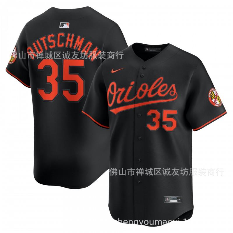 Baltimore Orioles 35 Adley Rutschman Orange Besticktes Baseballtrikot Unisex Fanbekleidung
