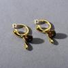 Maillard Wind Ancient Tiger'S Eye Pendant Earrings S925 Silver Needle Earrings Retro Niche Design Earrings