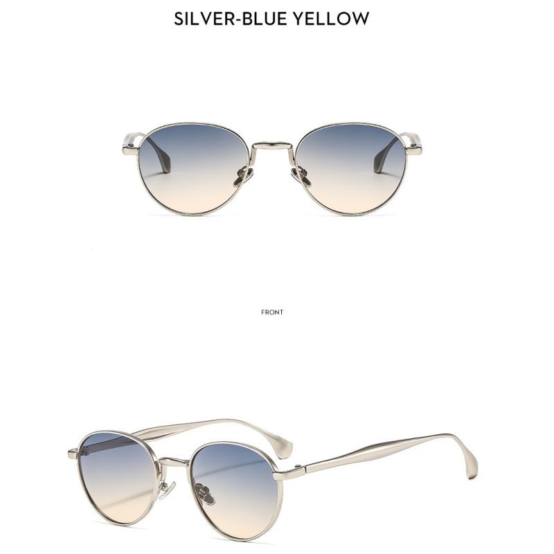 Women's sunglasses, men's and women's retro sunglasses, metal round frame sunglasses.