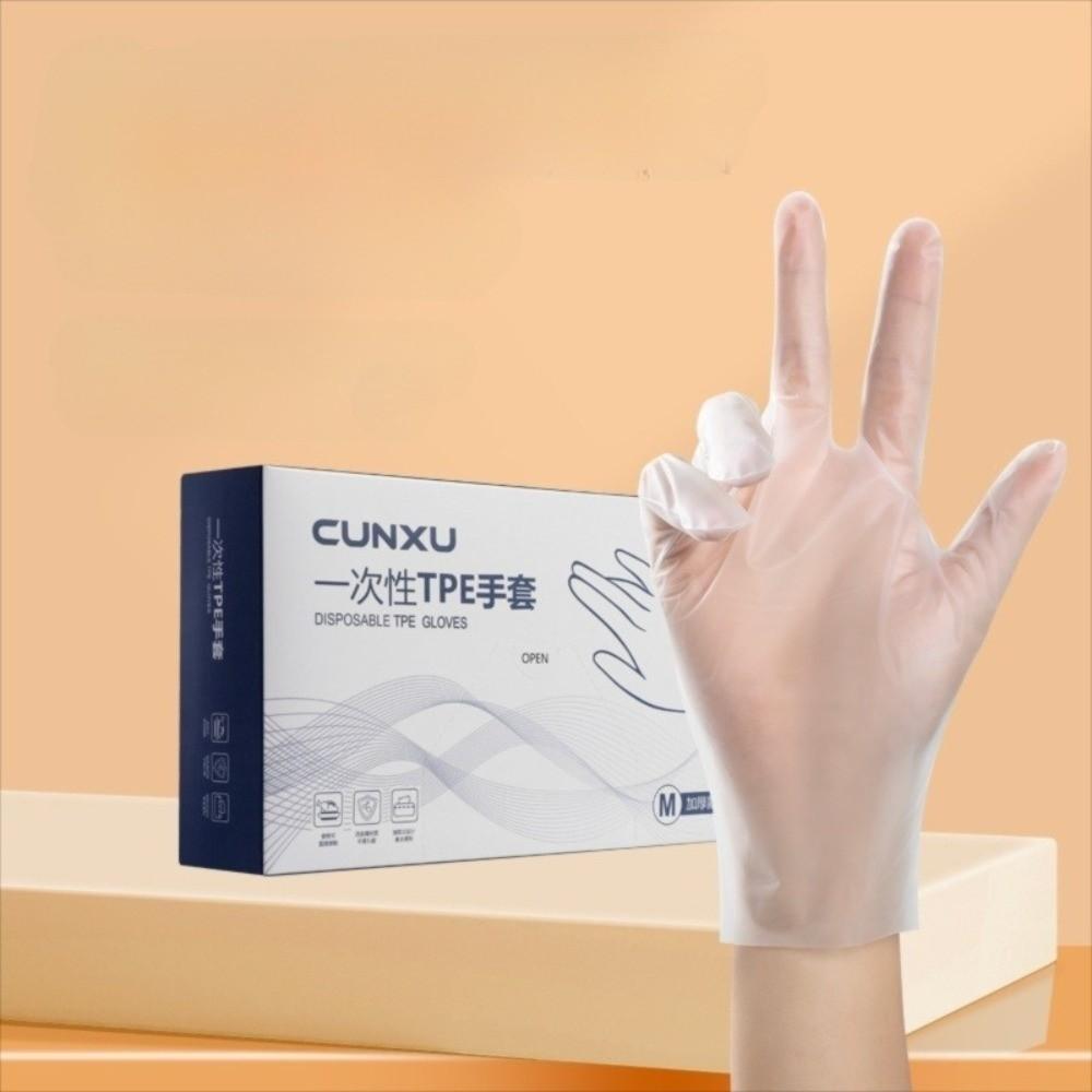 Disposable Boxed TPE Disposable Gloves Slightly Elastic Disposable Kitchen Gloves TPE Material Micro Elastic Gloves Kitchen Use