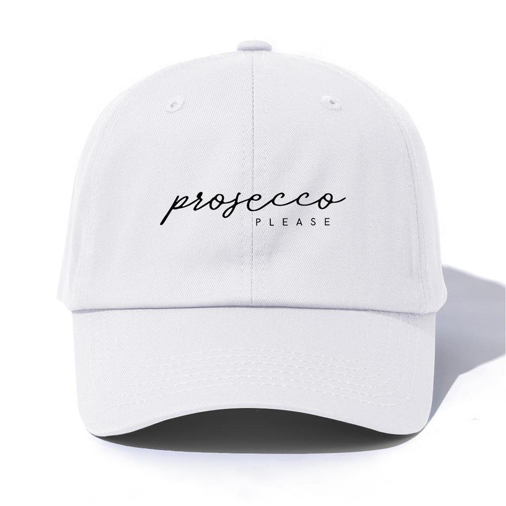 1pc PROSECCO Print Baseball Cap for Adults, Minimalist Retro Style Casual Soft Adjustable Dad Hat, Perfect As Gift