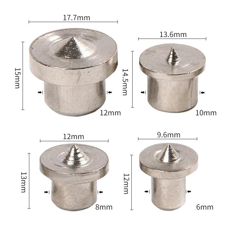 4Pcs 6mm 8mm 10mm 12mm Panel Furniture Positioning Carpentry Log Dowel Tips Round Log Pin Locator Wooden Pin Center Punching