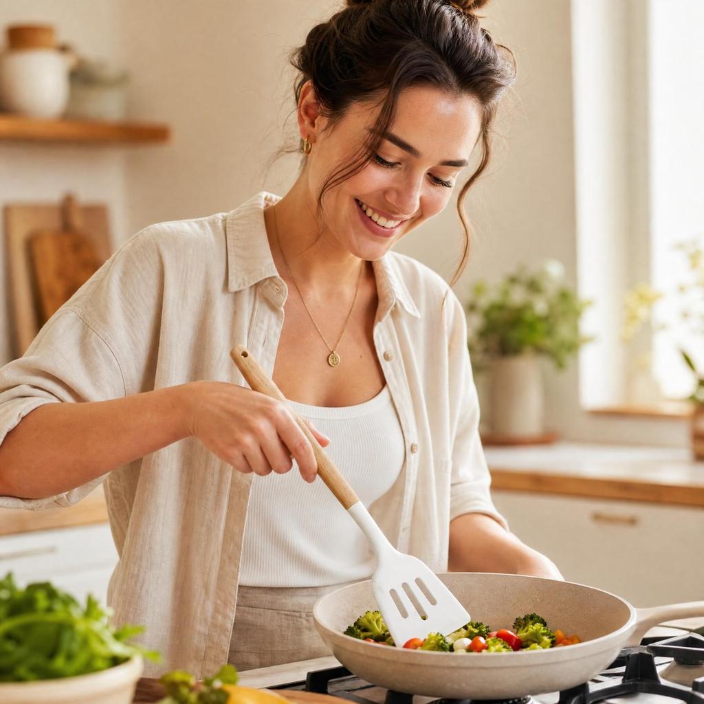 3 Pieces Silicone Set Free Nonstick and Ladle Ergonomic