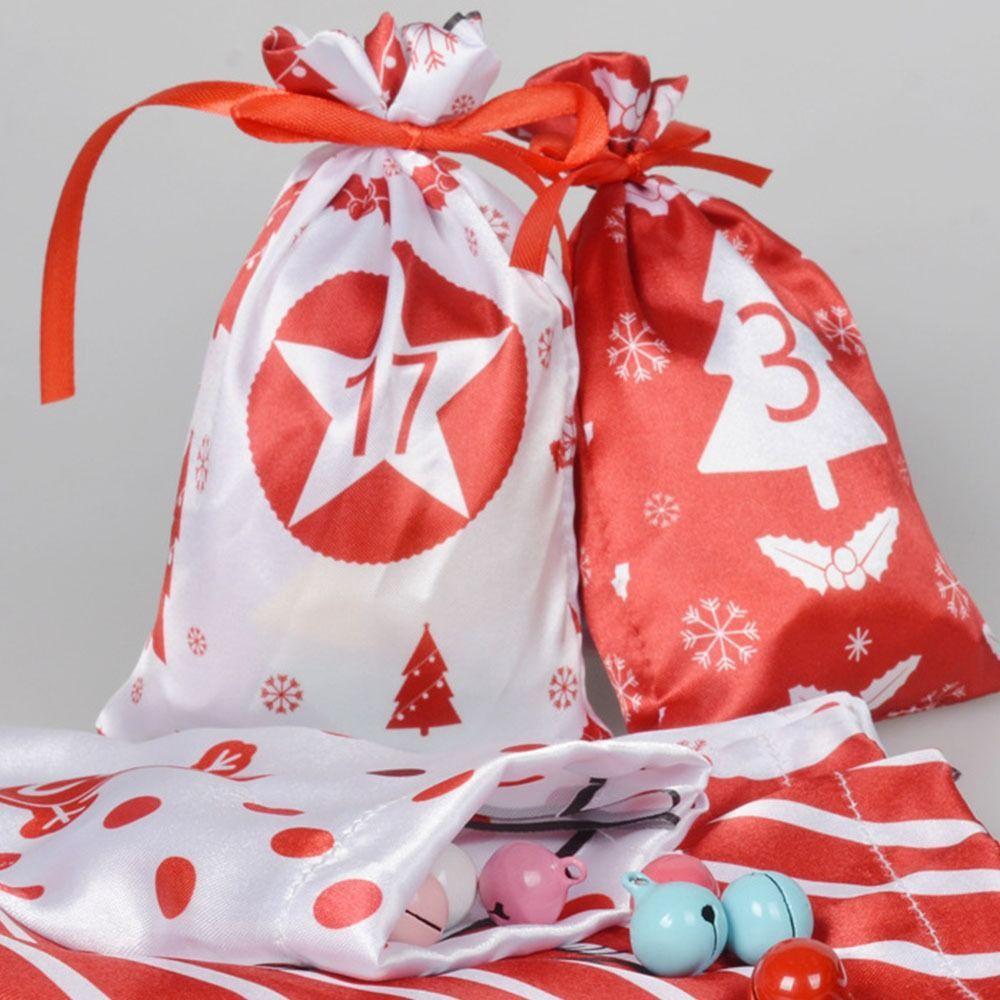 Hanging 24 Arrival Calendar Hanging Bag Large Capacity Christmas Candy Bag  Jewelry Storage