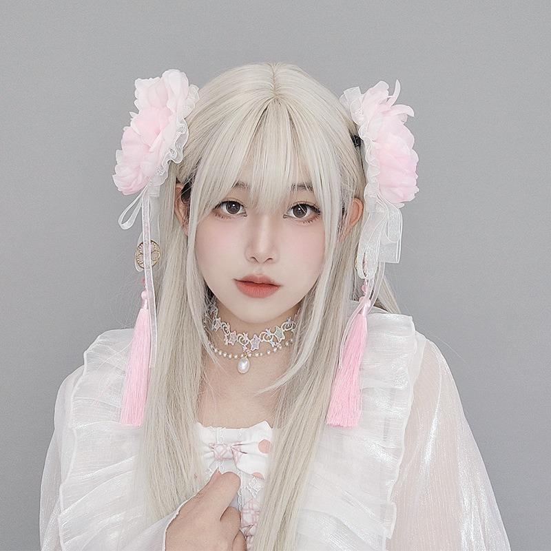 Lolita girl hair accessories cosplay party props hairpin tassel hair accessories bow pair hairpin