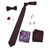 Pack of 9 Men's Floral Tie Set with Pocket Square Tie Clip Brooch Accessories for Formal Occasion Holiday Gift Supply
