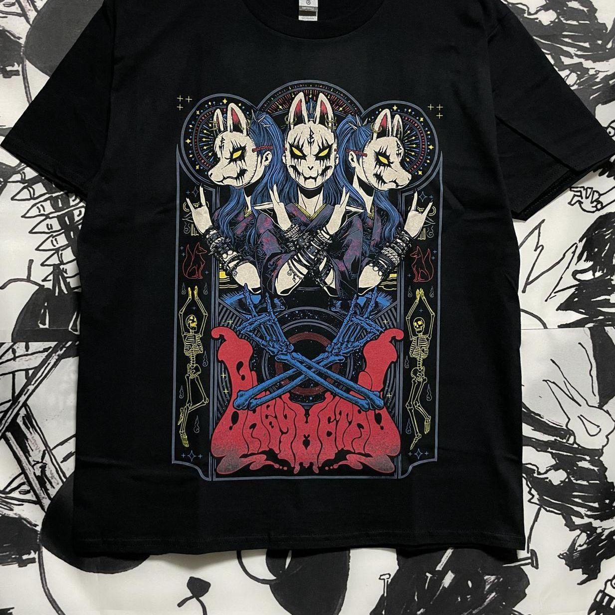 

Pure Cotton T-shirts for Men and Women Around The Japanese Babymetal Band, Trendy Metal Rock Couple Outfits 4XL