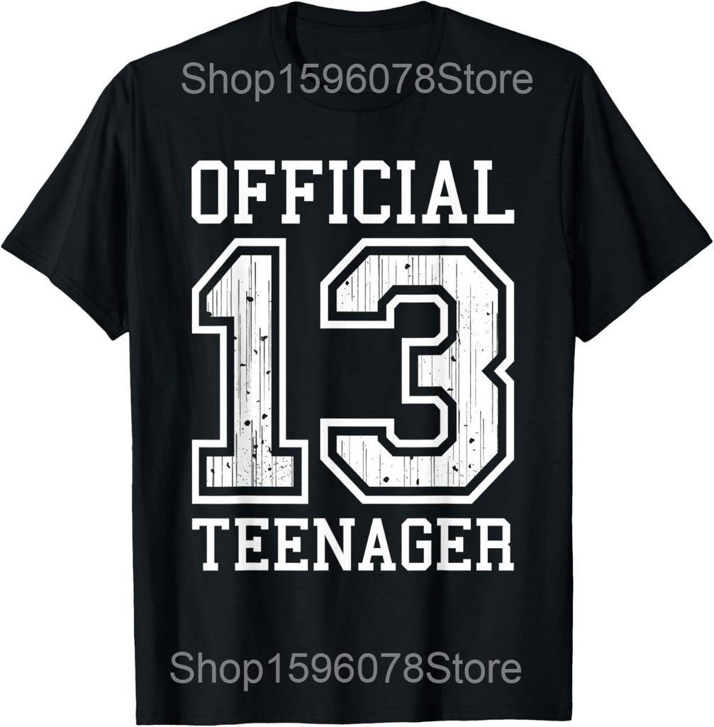Dreizehn Offizielle Niedliche Teenager 13. Geburtstag T-Shirts Unisex Streetwear T-Shirt Kurzarm Unisex Lockere Kleidung