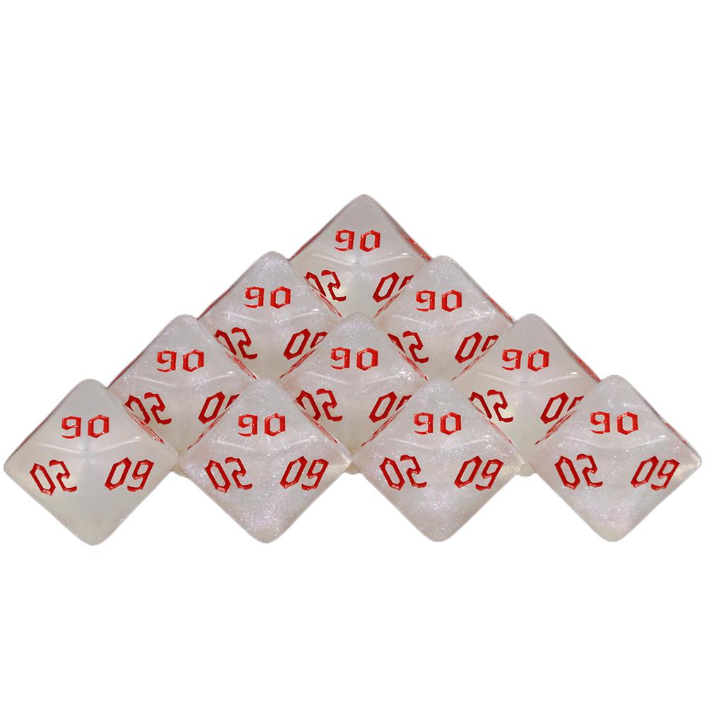 10pcs DND Game Dice D10(00-90) Polyedral Dice for Entertainment Funny Party Board Games