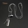 Diahy Unisex Hair Dryer Scissors Comb Pendant Chain Necklace Barber Kit Hairdresser Gift Acc