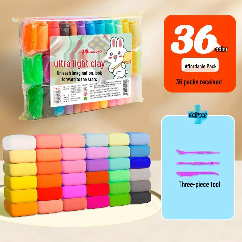 Children's Handmade Clay Refill Set with 12, 24, or 36 Colors