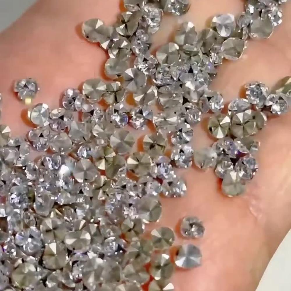 10Pcs 3D K9 Clear Nail Art Rhinestones 2-6mm Sparkle Mini Diamonds Nail Art Decorations DIY Phone Case Crafts Manicure Accessory