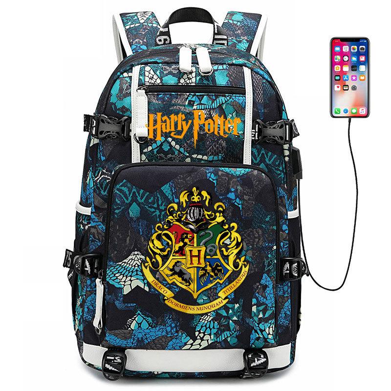 Magic School Usb Student School Bag Harry Potter Backpack Men'S And Women'S Casual Travel Bag