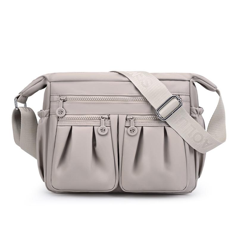 New Trendy One-Shoulder Crossbody Shopping Bag Multi-Compartment Casual Middle-Aged Mother Bag Nylon Cloth Women'S Bag