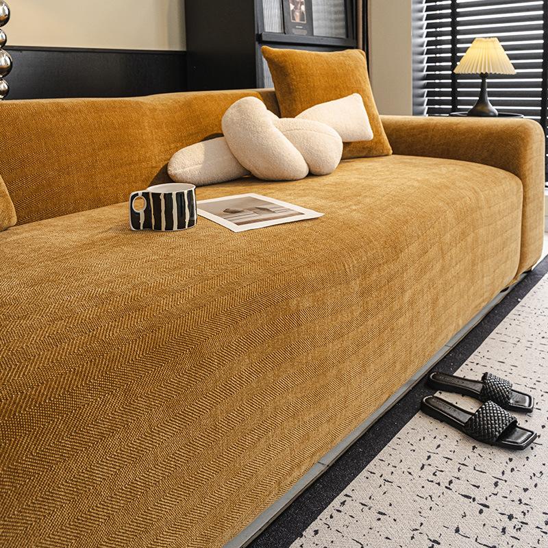 Luxury Herringbone Patterned Chenille Sofa Cover