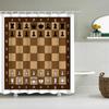 Chess Shower Curtain Horse Head International Chess Stripes Bathroom Curtains Chessboard Waterproof Board Game Bath Curtains Set