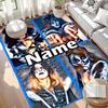Custom Name Personalized Kiss Rock and Roll Print Carpet, Versatile Home Decor Rug, for Playroom, Apartment, Balcony, Entryway, Hallway Gift