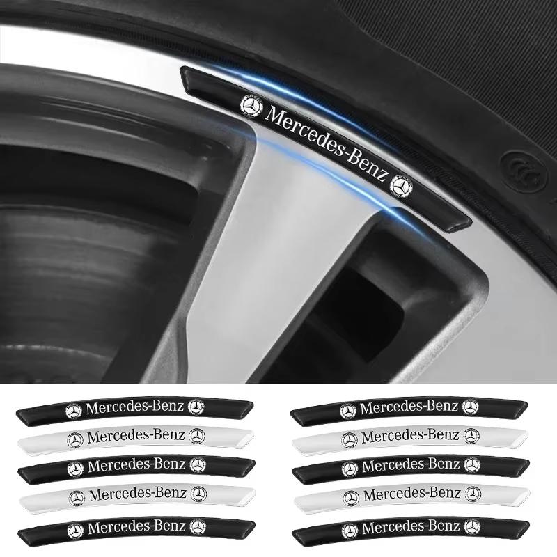 4Pcs Metal Car Wheel Hub Sticker Decorative Accessories for Mercedes Benz W203 W204 W205 W206 W212 W213 W222 W223 E300 Key Ring CLNOP1