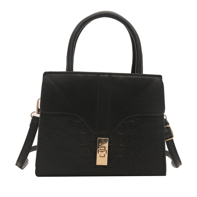 

Сумка с узором под крокодила, женская, новинка весны 2024 года, модная сумка через плечо, сумка-мессенджер, модная, с замком-вертушкой, маленькая квадратная сумка чёрный