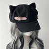 Women'S Cat'S Ears Harajuku Gothic Lolita Beret Y2K Girls' Steampunk Punk Zipper Handmade Sun Hat Cap