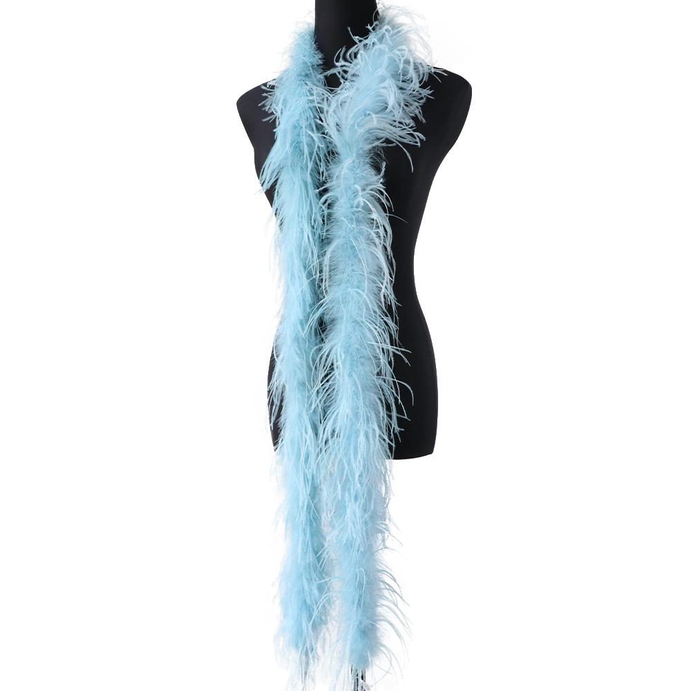 

1Ply Ostrich Feather Boa Long High Quality Ostrich Feather Scarf Trims for Party Halloween Clothing Decoration Shawl 2 Meters 1 Ply 2meters светло-синий