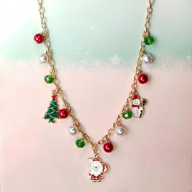 Christmas Necklace: Santa, Bells, Snowflake, Christmas Tree Alloy Pendant