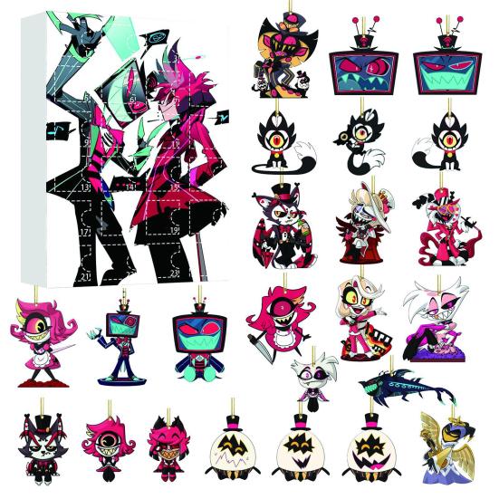 Hazbin Hotel Themed Advent Calendar 24 Days of Helluva Boss Ornaments Christmas Tree Decor Gift Set for Fans