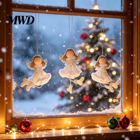 Lightweight Xmas Tree Decorations Christmas Angel Hanging Ornaments, Cute Plush Doll Pendant, Decorative Durable Fabric Keepsakes Ornaments
