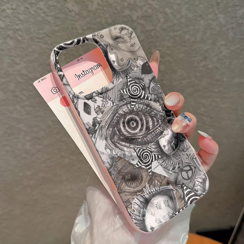 Dark Eye Collage Phone Case For Iphone 16 Pro Max 17 15 14 Plus 13 12 11 17Air Phone Cover Smooth Funda Coque